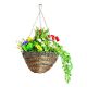 Artificial Cypress, Violas & Cyclamen Hanging Basket 30cm (12