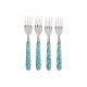 Kasbah Set of 4 Dessert Forks in Gift Box - Mint