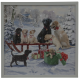 40x40cm Framed LED Wall Art Xmas Dogs - Battery Operated