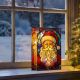 Stained Glass Lit Oranment with Santa 21x13cm - Battery Operated