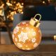 20.5cm Gold Table Top Bauble with 15 Warm White LED Lights - Battery Operated