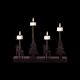 32cm Black Metal Tealight Candle Bridge with Reindeers and Tree with 4 LED Lights - Battery Operated