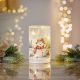 15cm Lit Glass Pillar with Snowman Scene Table Top - Battery Operated