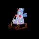 31cm Acrylic Snowman on Sleigh with 30 LED Lights