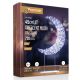 45cm Silver Table Top Crescent Moon with 720 Twinkling White LED Lights
