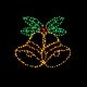 56 x 51cm Flashing FlexiBrights Bells & Holly with 292 Multi Colour LED Lights