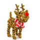 25cm Mini Brown Wicker Rudolph with 25 LED Lights - Battery Operated