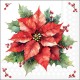 Napkin 33x33cm Festive Poinsettia White (Pack of 20)