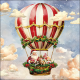 Napkin 33x33cm Santa's Air Balloon (Pack of 20)