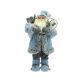 60cm Standing Blue & Grey Santa Holding Snow Boots