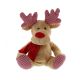 29cm Plush Sitting Brown Reindeer with Checked Antlers