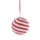 10cm Hanging Red & White Glitter Stripped Bauble