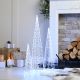 Dewdrop Cone Trees Set of 3 with White LED Lights