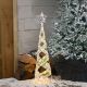 80cm Lit Star Shimmer Spiral Tree with 400 Warm White Micro LED Lights