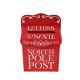35cm Red Metal North Pole Post Post Box