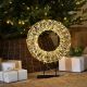 45cm Lit Gold Shimmer Wreath on Stand with 600 Warm White LED Lights