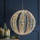 30cm Lit Iridescent Shiny Hanging Ball with 300 Warm White Micro LED Lights