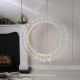 125cm Lit Iridescent Shiny Wreath on Stand with Warm White Micro LED Lights
