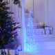 100cm Silver Shimmer Cone with 600 Blue Twinkling Micro LED Lights