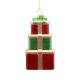 10cm Hanging Red/Green/Gold Stacked Parcel