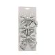 15cm Silver Mirror Effect Bows - Pack of 3