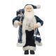 60cm Navy & Silver Standing Santa with Sack