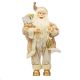 60cm Beige & Gold Standing Santa with Gold Ball