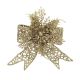 19cm Champagne Gold Glitter Hanging Bow