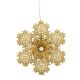 13cm Hanging Gold Glitter Snowflake Decoration
