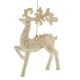 13cm Hanging Ivory White Glitter Standing Reindeer