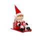 36cm Plush Red & White Elf on Sledge