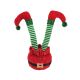 25cm Green Stripe Elf Legs Coming Out Of Sack