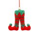 11cm Hanging Red Flocked/Green Glitter Elf Legs