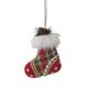 15cm Hanging Fabric Red Tartan Stocking