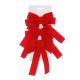 24cm Red Velvet Bow - Set of 3