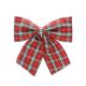 44cm Red/Green/White Tartan Fabric Bow