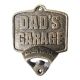 Cast Iron Wall Mounted Bottle Opener 'Dad's Garage'