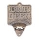 Cast Iron Wall Mounted Bottle Opener 'Bar Open'