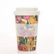 Eco Chic Bamboo Reusable Coffee Cup - Peonies
