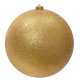 Plain Glitter Bauble 20cm Light Gold