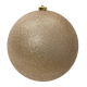 Plain Glitter Bauble 14cm Pearl