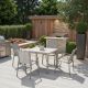 Rio 4 Seat Square Dining Set - Taupe/Pewter