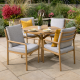 Sahara 4 Seat Round Dining Set - Larch/Moon