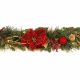 1.8m Dark Red Poinsettia Garland Pre-Lit with 30 Lights