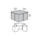 4 Seater Large Cube Set Cover - Black
