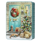 Cats by Door Chrisitmas Tree Embossed Tin Chocolate Chip & Shortcake Whirls 300g