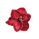 14cm Velvet Amaryllis Head Clip - Burgundy