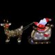 Acrylic Santa, Sleigh & Reindeer with 90 LED Lights 100x25x44cm