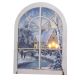 Battery Operated LED Canvas - Winter Wonderland Church Scene 28x38cm