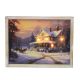 Framed Battery Operated LED Canvas - Home For Christmas Scene 40x30cm